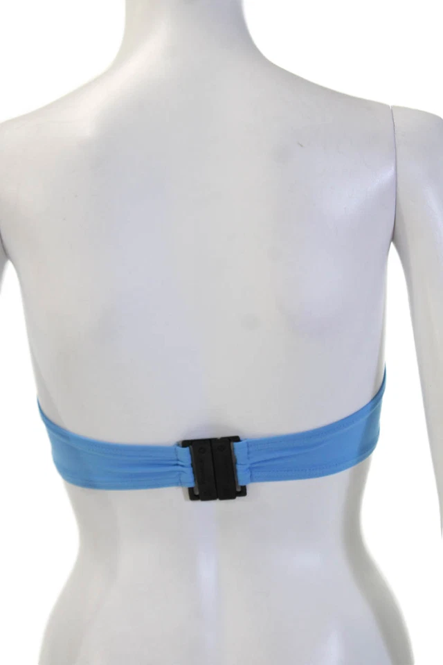 Top de bikini Proenza Schouler para mujer con barra trasera con tachuelas sin tirantes azul XS Foto 2 de 4