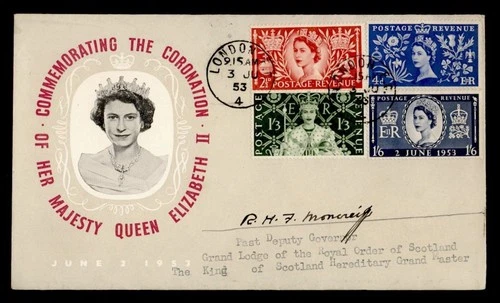 DR WHO 1953 GB FDC QEII CORONATION COMBO LONDON M74783