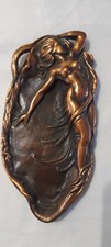 Vintage Bronze Woman Dish 