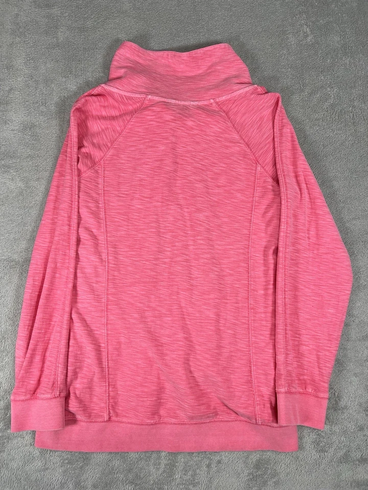 Tommy Bahama Full Zip Cowl Kneck Sweatshirt Jacket Womens XL Pink Cotton - Image 2 of 4