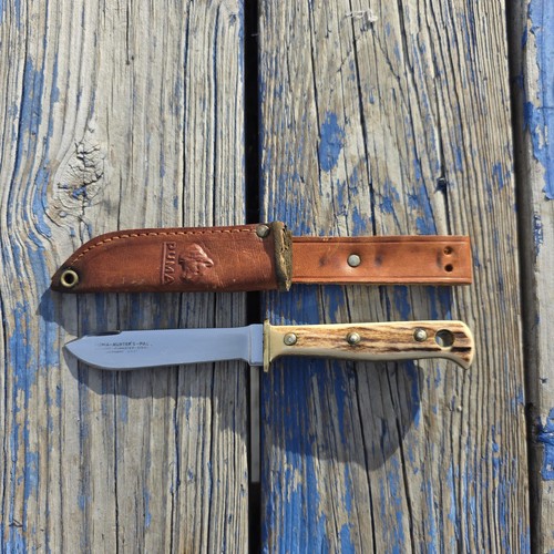 Puma Hunters Pal 6397 Solingen Germany Knife w Sheath  8" Stag Handle 