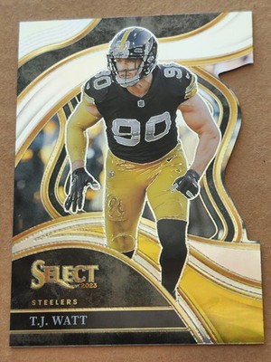 2023 Panini Select #217 T.J. Watt Silver Prizm Die Cut Pittsburgh Steelers 