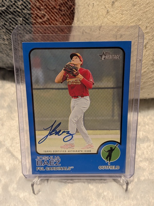 JOSHUA BAEZ 2022 TOPPS HERITAGE MINOR LEAGUE ON-CARD BLUE AUTO! #67/99! #ROA-JB
