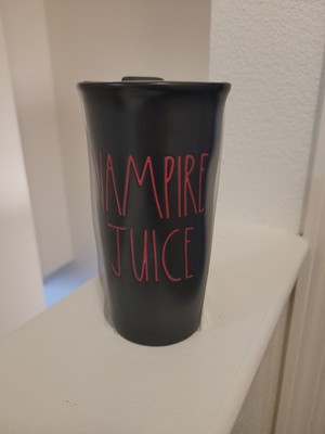 Rae Dunn Vampire Juice Mug Spellout Halloween Black And Red New Goth
