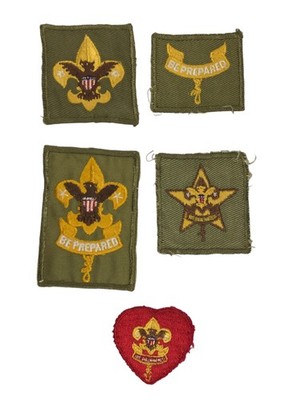 1950s-60s Boy Scouts Complete Rank Set Tenderfoot - Life Patch WORN (WSJ1017)