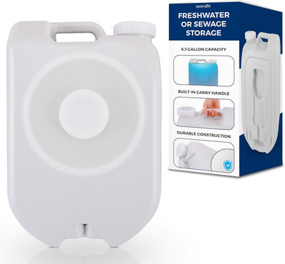 24L Compact Portable Water Tank - Non-Toxic Water Container Reservoir W/Carry Ha