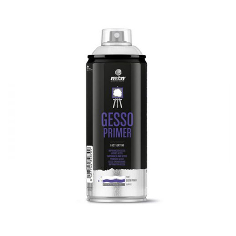 Gesso en bombe MTN Pro 400 ml pour apprêter une toile de lin brute