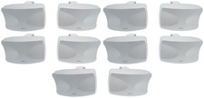 10 Rockville WET-44 PRO Dual 4" 4-Way Swivel 70V Commercial Speakers in White