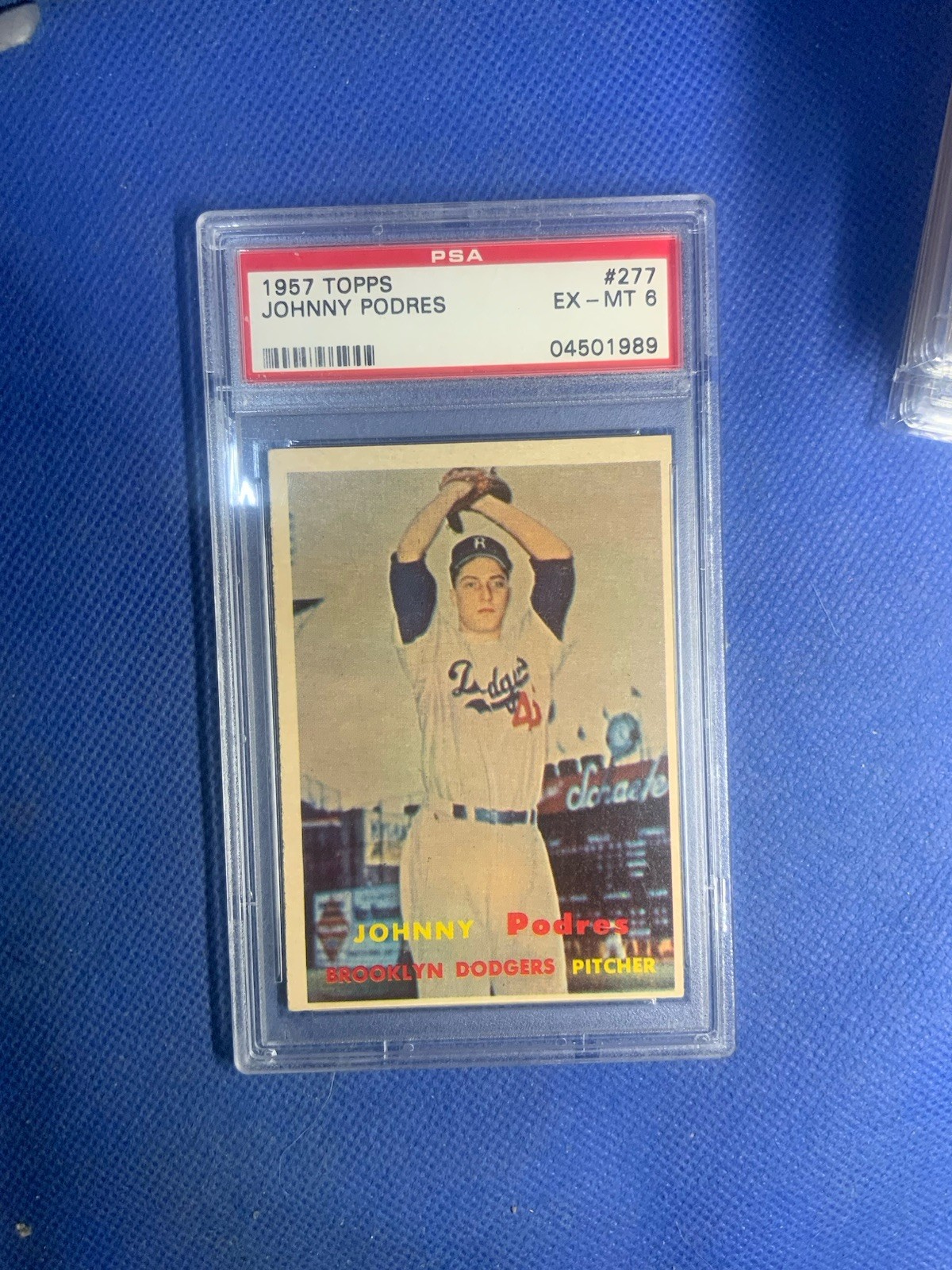 1957 Topps #277 Johnny Podres PSA 6 EX-MT Dodgers
