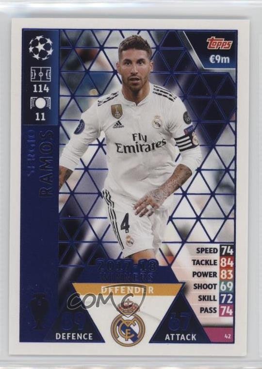 2018-19 Topps UEFA Champions Match Attax 2017-18 Winners Sergio Ramos #42 15t9