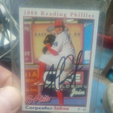 ANDREW CARPENTER Autographed Signed 2008 Reading card #7 Philadelphia Phillies