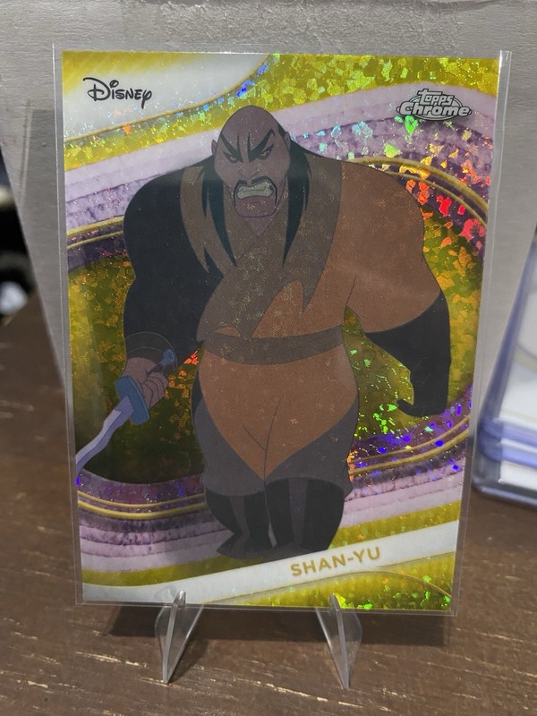 2025 Disney Topps Chrome Shan-Yu Yellow Mini Diamonds Refractor 