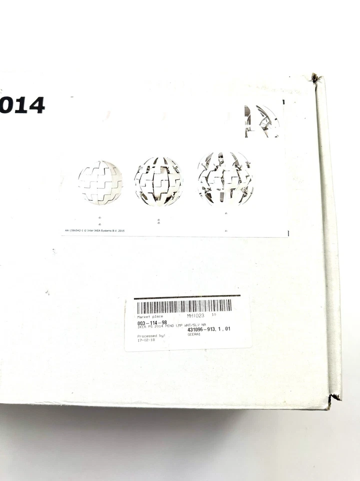 NUEVO IKEA David Wahl PS 2014 14" Lámpara Colgante Blanco Plata Estrella de la Muerte 003.114.98 Foto 3 de 4