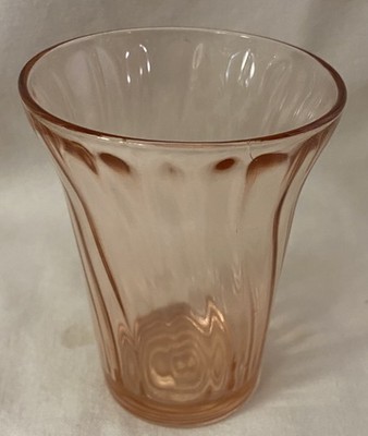 Swirl Pink Flat Water Tumbler 4.25'' 9 oz Set of 3 Jeannette Glass Company