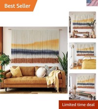 Extra Large Dip-Dyed Macrame Wall Hanging - Boho Coastal Tapestry 57"x35"