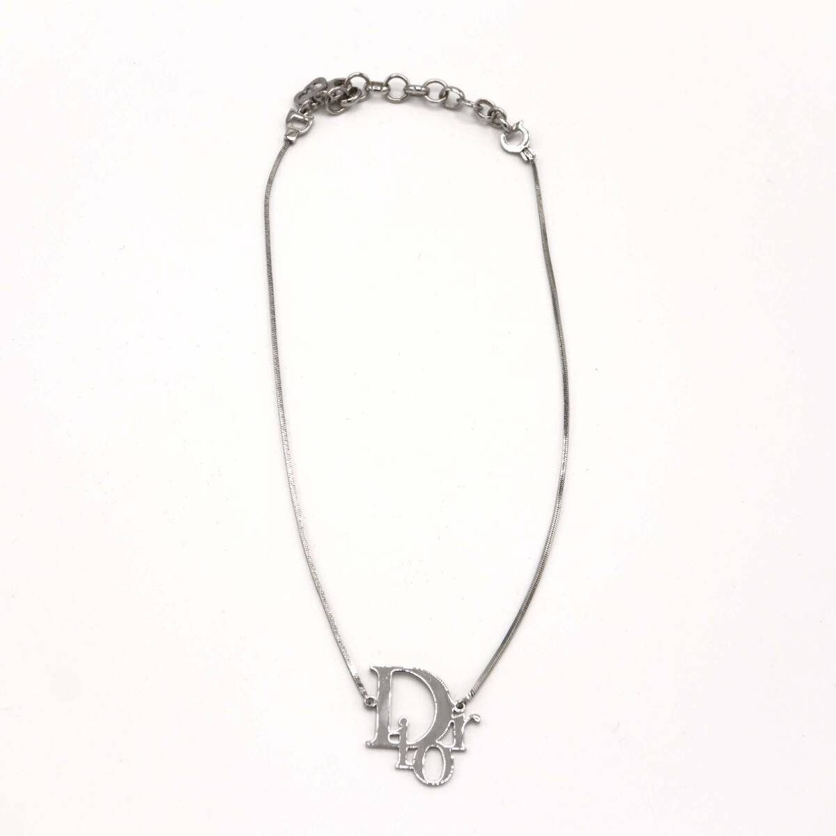 Christian Dior Necklace Dior Logo Silver Color Approx. 7.8g | eBay