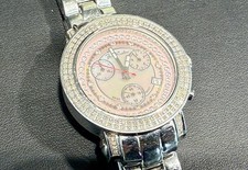 Joe Rodeo JoJo Rio Pink Chronograph Stainless Steel Wrist Watch Diamond JR04
