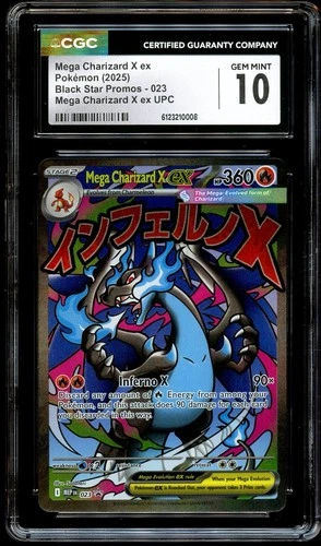 CGC 10 GEM MINT Mega Charizard X Ex MEP 023 Black Star MEP023 Pokemon Card 008