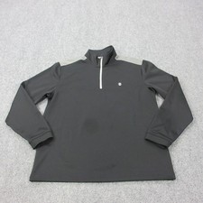 IZOD Pullover Mens Large Black 1/4 Zip Long Sleeve Colorblock Golf Top