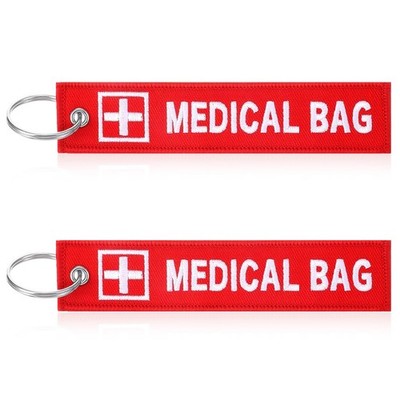 Mabor 2Pack Medical Alert Bag Tags, DoubleSided Embroidered Medical Device Lu...