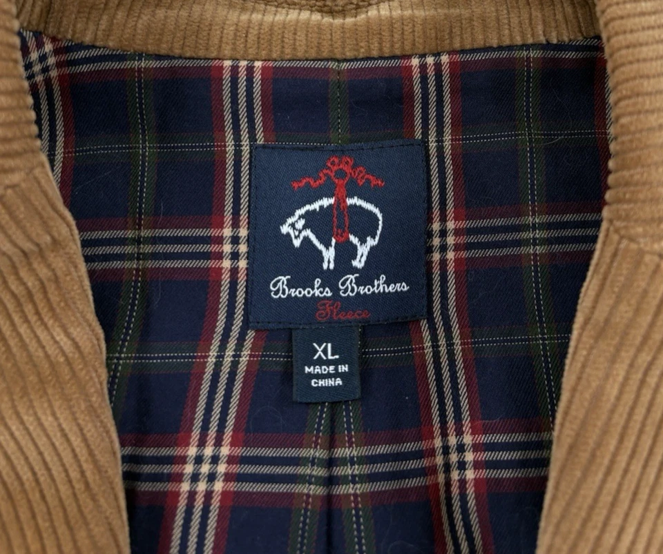 Blazer Brooks Brothers para hombre joven XL tostado pana 2 botones delanteros 100 % algodón Foto 4 de 4