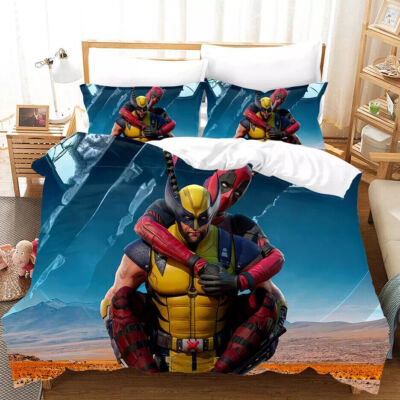 Deadpool Wolverine Bettwäsche Set-06Anpassbar Bettbezug135x200 Kissenbezüge80x80