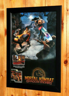 Mortal Kombat Shaolin Monks Werbeblatt Gerahmt / Poster Ad Page Framed PS2 Xbox.