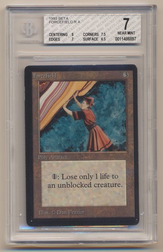 BGS 7 MTG Magic the Gathering BETA Forcefield NEAR MINT Condition!! - 第 1/2 張圖片
