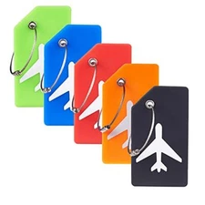 Silicone Luggage Tag Baggage Handbag School Bag Suitcase Instrument Tag ,5 Pack