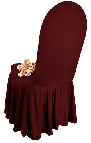 Wedding Linens Inc. Banquet Spandex Stretch Lycra Chair Covers with Skirt - Picture 10 of 18