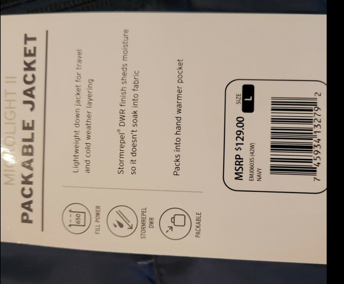 NEW EDDIE BAUER FULL ZIP DOWN PUFFER JACKET MENS M WITH HOOD