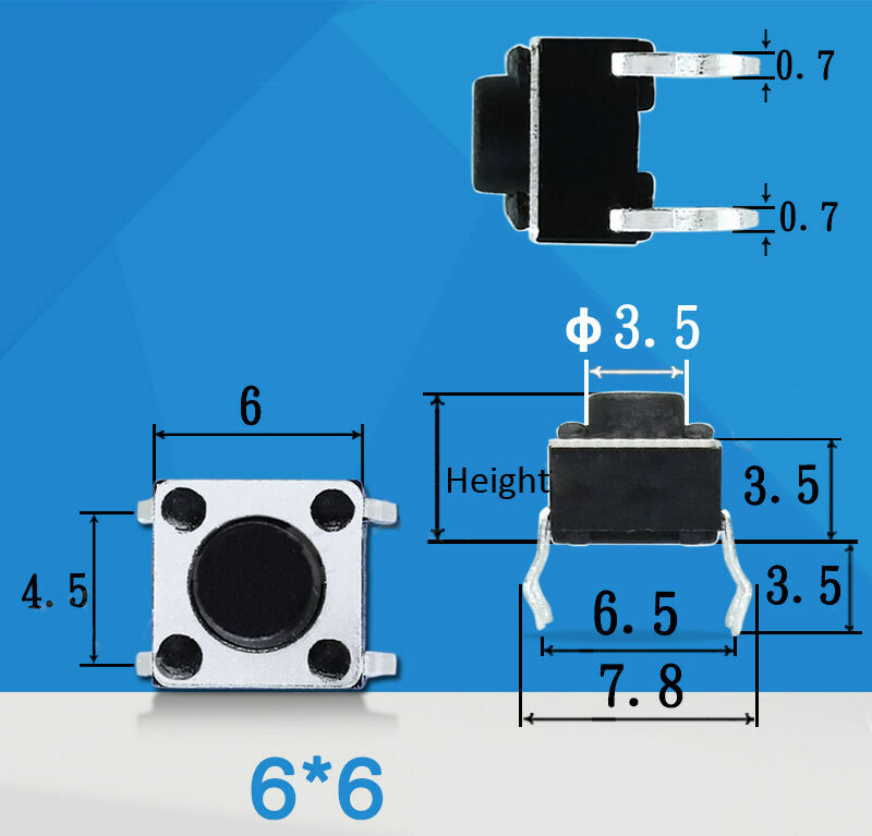 SPST Momentary Soft-Touch Tactile Switch