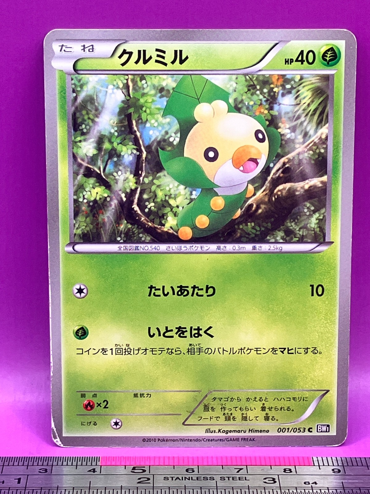 Sewaddle Pokemon Card 001/053 C BW1 2010 Nintendo TCG Japanese #888