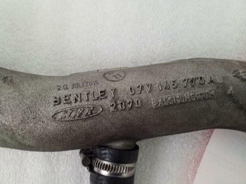 16 Bentley Mulsanne 6.8L Air Cooler Turbo Pipe 07V145770A