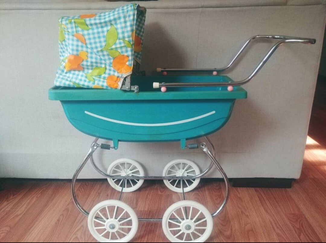 Vintage Doll Stroller with Vinyl Hood