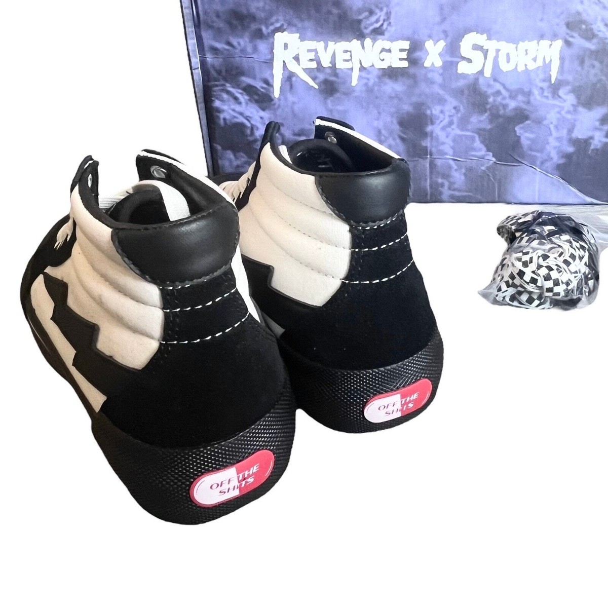 NEW Revenge x Storm Vol 2 HIGH TOP SNEAKERS Black White Men\'s 8 Women\'s 9.5 Box ?Revenge x Storm Vol. 2 High Top White Black? Brand... | Depop main image 3