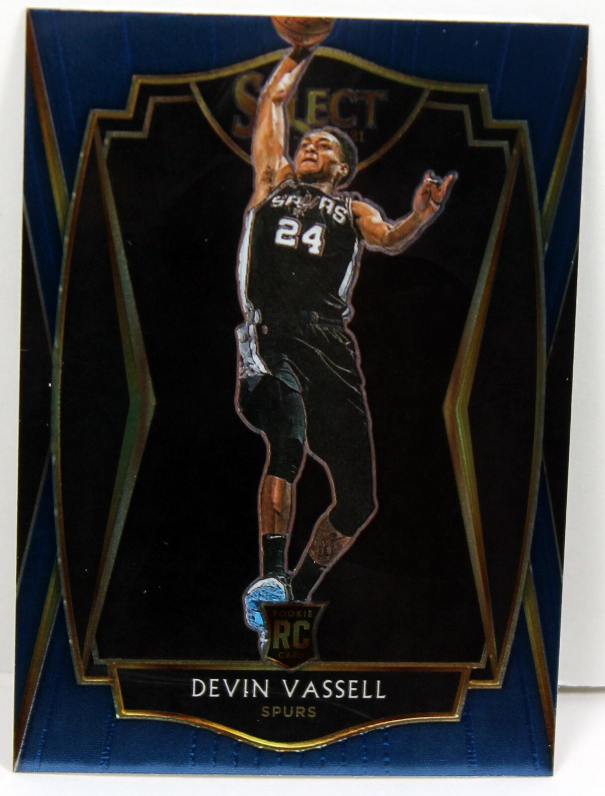 2020-21 Panini Select Premier Level Blue Devin Vassell Rookie Card #179 Spurs