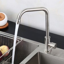 Stainless Steel Kitchen Sink Faucet Deck Mounted Single Cold Faucet Rust Nickel