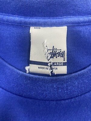 Vintage 90s Y2K Stussy Florida T-Shirt Blue Dolphin Size Large | eBay
