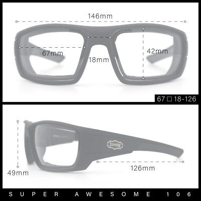 Choppers Photochromic Lens Mens Foam Padded Rectangle Wrap Biker