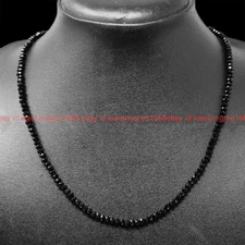 3mm Faceted Bright Quality Black Spinel Round Gems Beads Necklace 16-36''