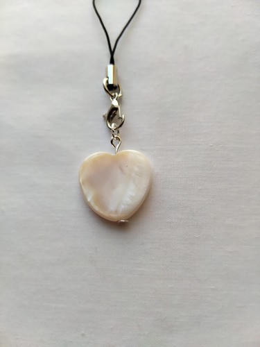 Shell Heart Phone Charm Dangle Lanyard Hanging Pendant Chain Car Decor Handmade - Photo 4 sur 6