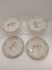 4 Vtg International China  8868 Marmalade GEESE &Fruit  Salad/Dessert Plates 7.5
