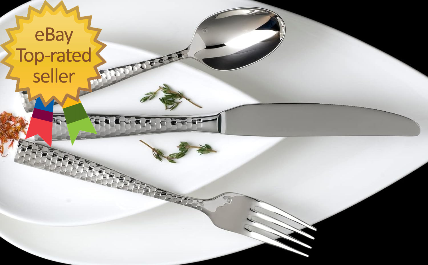 Lucca Flatware Set, 20-Piece, Faceted Stainless