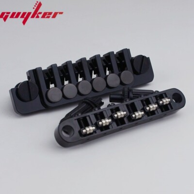 Guyker Tune-O-Matic Roller Saddle Guitar Bridge +Vintage Tailpiece Black