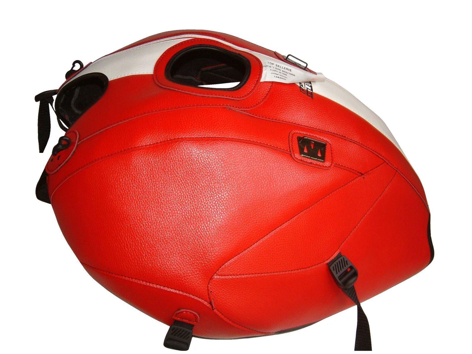 Cache réservoir Ducati Monster 800 S2R Top Sellerie rouge et blanc pour moto sport