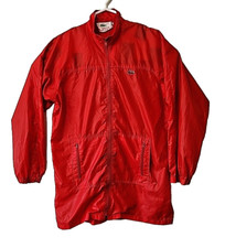 Lacoste Alligator 80s Long Full Zip Windbreaker Rain Jacket Red Adult Large