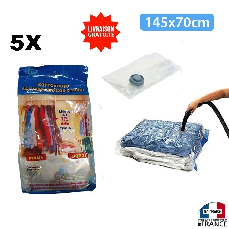 5 x SAC DE RANGEMENT SOUS VIDE POUR HABIT VETEMENT COUSSIN 145x70cm - Photo 1/1