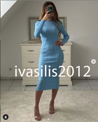 light blue knit dress