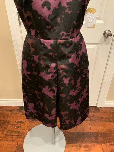 BURBERRY London Purple & Black Silk Fit & Flare Dress, Size 6 (US), 8 (UK) - Picture 3 of 7